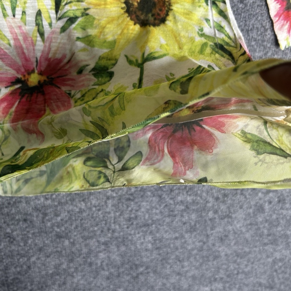 Jess & Jane Sunnyride Tunic Top Size Large Floral Nature Sheer - Picture 8 of 9